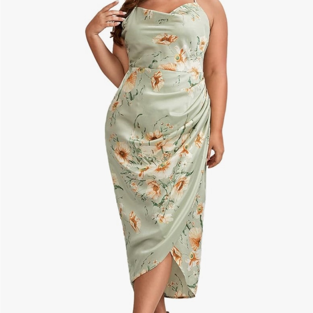 Floral Green Midi Dress